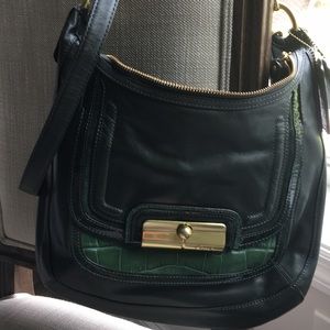 Coach forest green crossbody bag